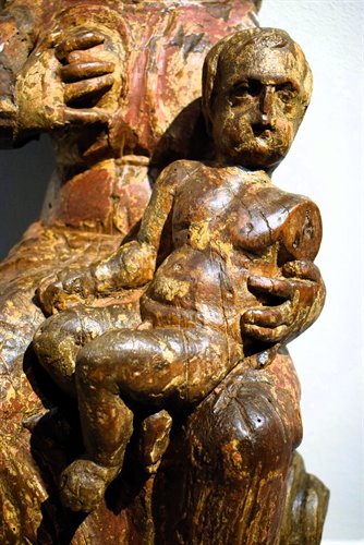 "The Virgin of the Milk"  Medieval wooden sculpture